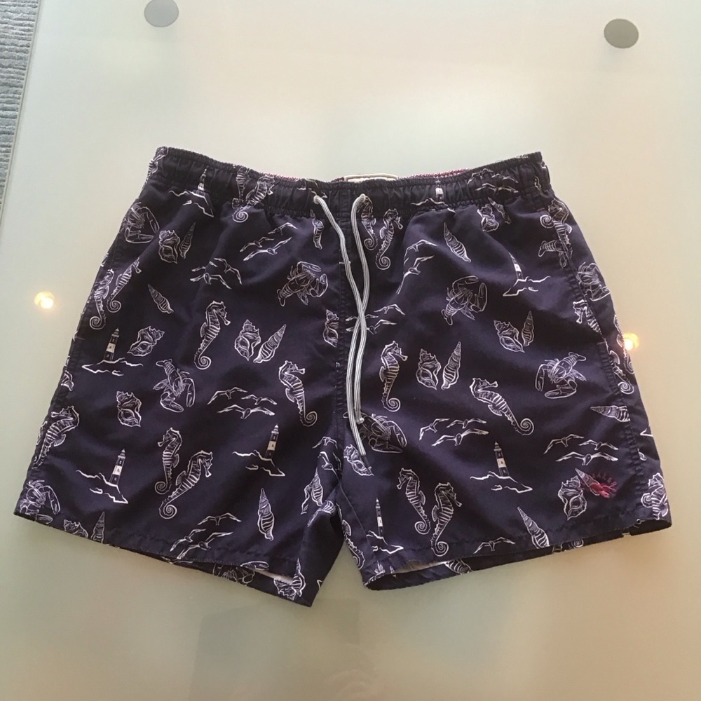 Ted Baker The World's Your Lobster Flamez All Over‎ Print Swim Trunks Shorts 4 L
